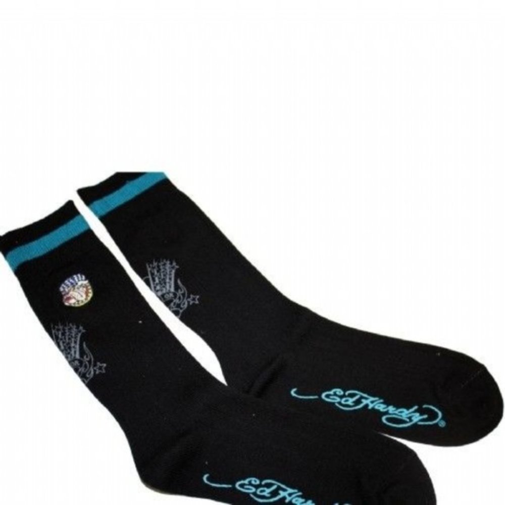 3 Pair NWT Ed Hardy Mens Socks Size 10 - 13 Mixed Designs - Picture 2 of 7